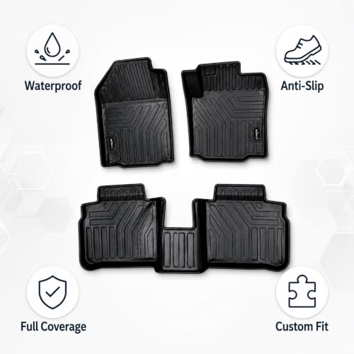 Image of EV MASTER Car Floor Mats for Maruti Grand Vitara Hybrid (2026 Onwards) Complete Set | Waterproof | Anti-Slip | Luxury Premium Car Mat | Full Coverage | Custom Fitted Car Foot Mats (5D Black)