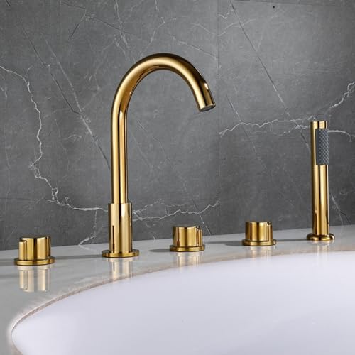 Robinet de douche pour baignoire dorée idéale pour salle de bain