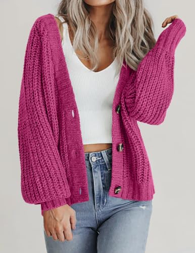 Image of Zeagoo Women's 2026 Fall Chunky Knit Cardigans Long Sleeve Sweaters | V Neck Button Down Cardigan, Loose Open Front Sweater, Winter Outerwear Coats for Women, Dressy Casual Clothes