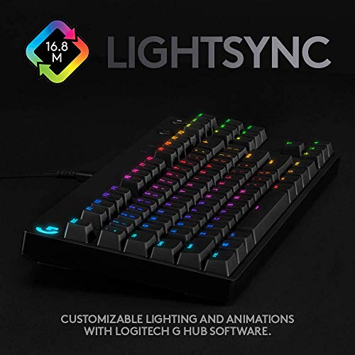 Logitech G PRO TKL Tastiera Gaming Meccanica, GX Blue Clicky Switch, LIGHTSYNC RGB, Design Portatile Tenkeyless, Pensato per Esport Gaming, Micro Cavo USB Rimovibile, QWERTY US Layout, Nero