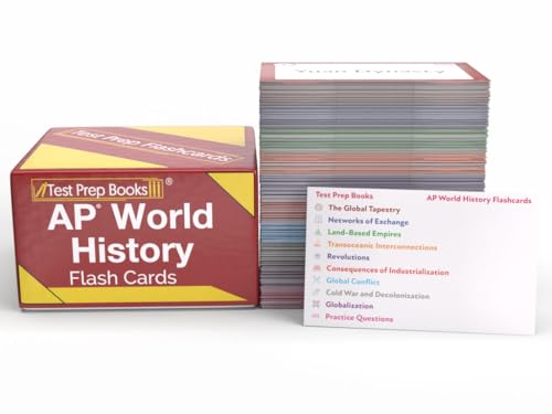 AP World History Prep Study Cards 2025-2026: AP World History Modern Review and Practice Test Questions [Full Color Cards]