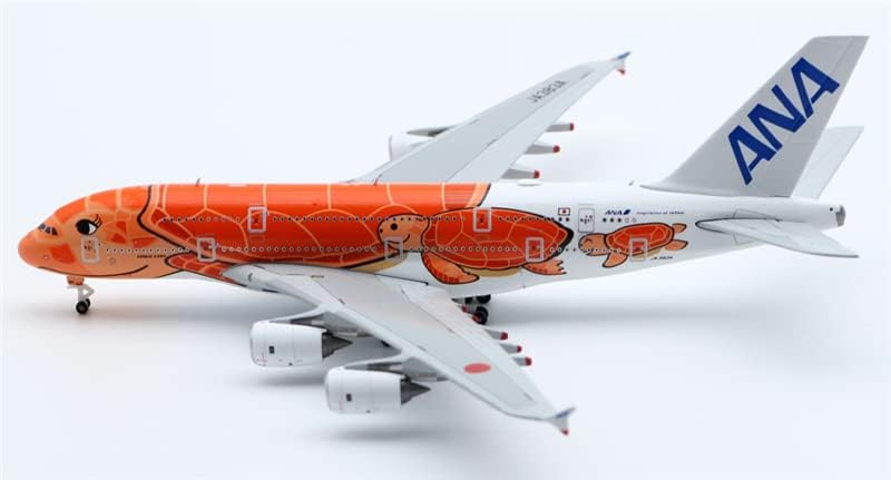 Miniatura 3 de JC Wings ANA Kala Airbus A380 JA383A Tortuga Naranja 1500 DIECAST modelo de avión preconstruido
