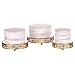 Amalfi Decor Cake Stand Plateau Riser, Round Metal Pedestal Holder, Gold, Set of 3