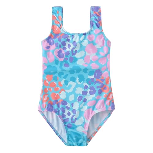 Image of Toddler Swimsuit Girl One Piece Rash Guard Tankini Bathing Suit Little Girls Sleeveless Quick Dry Swimwear 4-8 Years