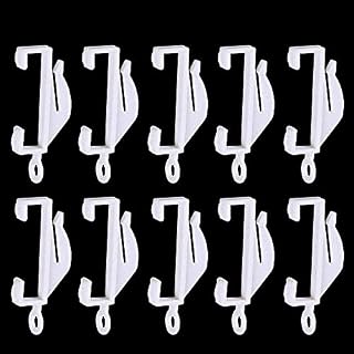 "50 Pcs White Curtain Hooks Curtain Rail Track Glider Hooks Curtain Rail Sliding Hooks for Door Curtain, Window Curtain "