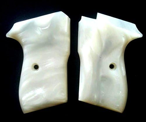 DOXICON&NOMIX RESIN WHITE PEARL BERSA THUNDER 380 HANDCRAFT HANDMADE GRIPS PISTOL