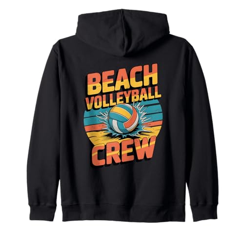 Playa Volleyball Crew Retro Summer Splash Art Sudadera con Capucha