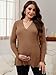 MARI GABRIEL Womens Maternity Tunic Sweater Zipper Split Side for Breastfeeding V Neck Ribbed Knit Sweatshirt Top Medium Brown