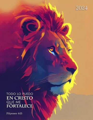 Agenda Cristiana 2024 Mes Vista. Todo lo puedo en Cristo que me fortalece. Filipenses 4:13: Libreta Calendario Mensual