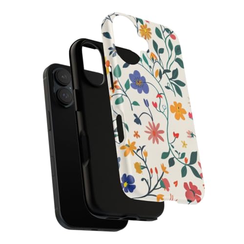Coque iPhone 16 motif floral lierre rigide contre les rayures
