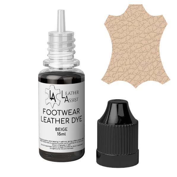 Leather Assist Calzado para reparar el color de la pintura, zapatos de cuero, botas de cuero, mocasines, zapatillas (beige)