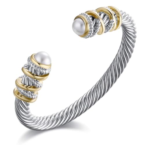 Twisted Cable Bracelet with Composite Shell Pearl 6