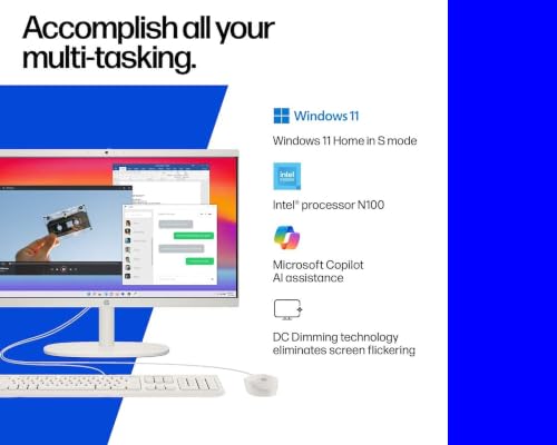 Image of Customized HP 21.5 inch All-in-One FHD Desktop, 8GB, 128GB, Intel 4-Core CPU