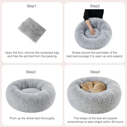 Image of Donut Dog Bed for Medium Dogs Calming Round Washable Medium Sized Dog Bed