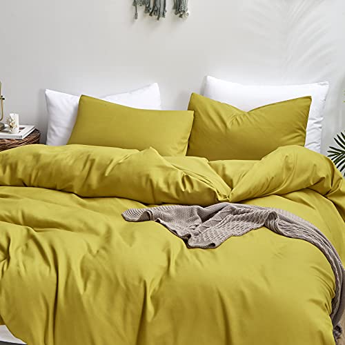 Luxlovery Chartreuse Comforter Set King Moss Green Bedding Comforter Set Yellowish-Green Modern Solid Grass Green Soft Breathable Blanket Quilts 3 Piece Bedding Set For King Bed #TOP3
