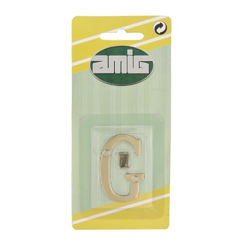 Amig - Buchstabe G Messing | Robuste Tür Briefschlitz Abdeckung | Für Heimwerker, Garten & Industrie | Briefeinwurfklappe geeignet, 100 mm, Messing