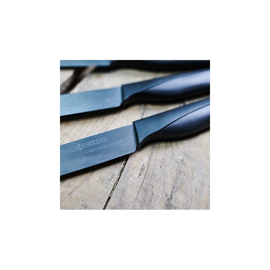Kyocera 4-piece Ceramic Steak Knife Set, 4.5" Black