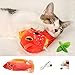 Juguete De Gato Pez Eléctrico Juguetes Interactivos Para Gatos, 28cm Juguete De Pez En Movimiento Juguetes Para Gatos, Juguete Pez Con Hierba Gatera, Carga Usb, Lavable,Para Morder, Masticar Y Patear