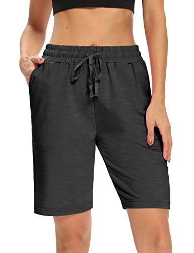 Image of DIBAOLONG Womens Yoga Shorts Loose Comfy Drawstring Lounge Bermuda Shorts with 3 Pockets | Elastic Waist, Comfy Lounge Fit, 3 Pockets