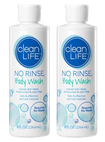 No-Rinse Body Wash 8 fl oz (Pack of 2) Waterless Rinse Free Formula Cleans Moisturizes & Eliminates Odor | Sensitive Skin Safe | For Surgery Recovery Elderly Care & Camping | Made in USA