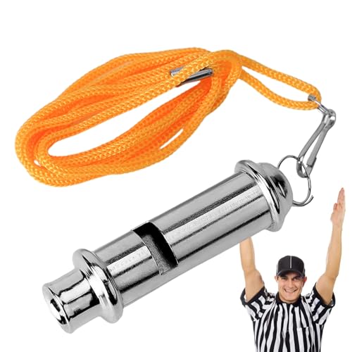 Generico Sifflet pour entraîneurs, sifflets pour adultes - sifflet pour chiens en acier inoxydable | pour chiens en métal avec cordon pour entraîneurs, utilisation dans la salle de sport et
