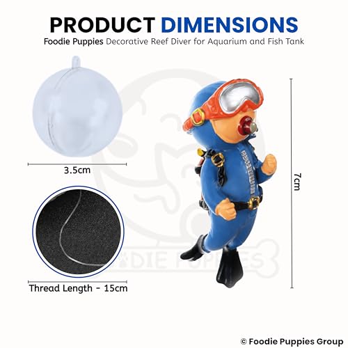 Image of Foodie Puppies Aquarium Resin Cute Diver - (Diving + CameraMen) Cute Little Diver Decoration for Home Office, Creative Fish Tank Accessories, Decorations, Marine Landscaping