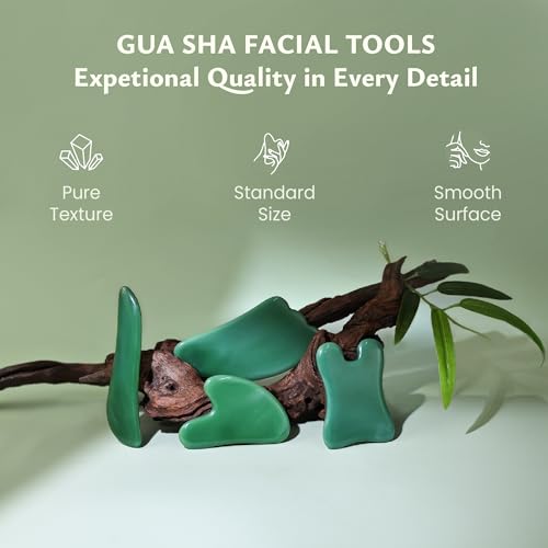 image for Rena Chris Guasha Massage Tool, 4 Pcs Gua Sha Facial Tool, Guasha Boar