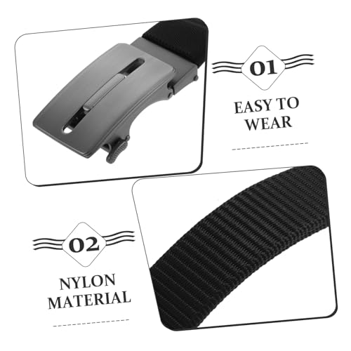 FRCOLOR Elegant Men's Ratchet Belt Automatic Buckle Nylon for Men's Fashion Universal Fit Belt for Business Casual2