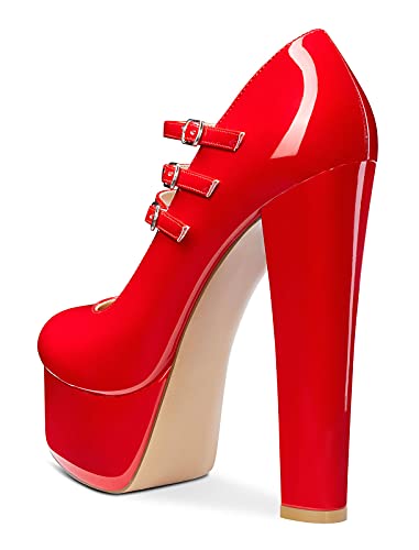 Castamere Womens High Heels Platform Sexy Pumps Strappy Round Toe Pump 15CM Heel Office Dress3