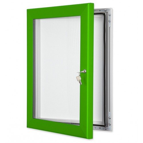Green Poster Case Notice Boards with Magnetic Back Panel - A4