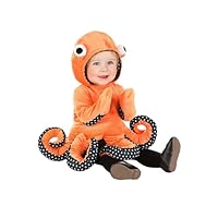 Fun Costumes Cozy Ocean Octopus Infant Costume | Adorable Undersea Creature Outfit for Baby's Halloween & Dress-Up Fun - 6/9 Months - Orange