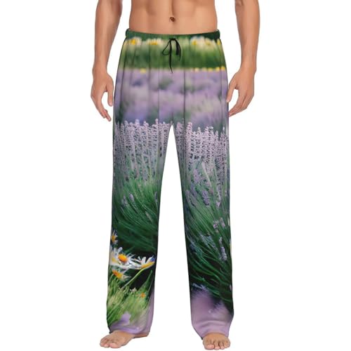 Pantalon de pyjama homme respirant et ultra léger à motif fleurs champêtres