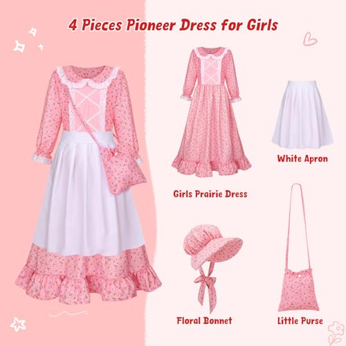 Disfraz colonial floral para niñas 5-13 años miniatura 2