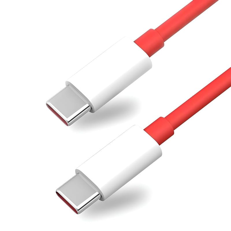 Type-C To Type-C Cable For Chevrolet Sail Original USB Data & Charging Cable PD Dash WRAP Fast Charging 60W High Speed Rapid Fast Turbo QC 3.0 Charging Cable (Red, 4Amp, SE.S6)
