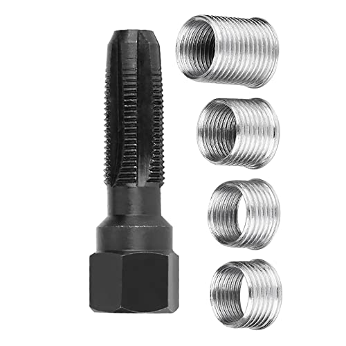 Inserts De Bougie D'allumage, 5 Pièces Outil De Réparation De Filetage De Bougie, Bougie D'allumage Kit De Taraud De Réparation De Re-Filetage En Acier Au...