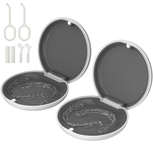 HEMILAB Pacote com 2 Capas Retentoras Finas, Compatível com Invisalign, Branca