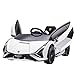 HOMCOM Voiture électrique Enfant véhicule électrique Enfant de Sport Supercar 12 V - V. Max. 5 Km/h télécommande Incluse Ouverture Portes MP3 USB Effets sonores Lumineux Blanc