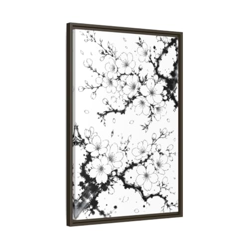 Toile fleurs cerisier 50x75 déco murale pour habiller au-dessus console