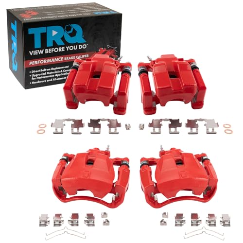 Image of TRQ Performance Front and Rear Brake Caliper Set Coated Brackets Compatible with 2007-2012 Lexus ES350 2007-2011 Toyota Camry