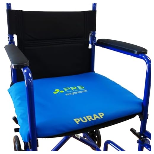 PURAP Seat Cushion for Wheelchairs and Recliners Helps Prevent and Heal Pressure Sores - Clinically Tested Fluid 3D Flotation Technology - 18 x 20 x 1.5 inches - Blue