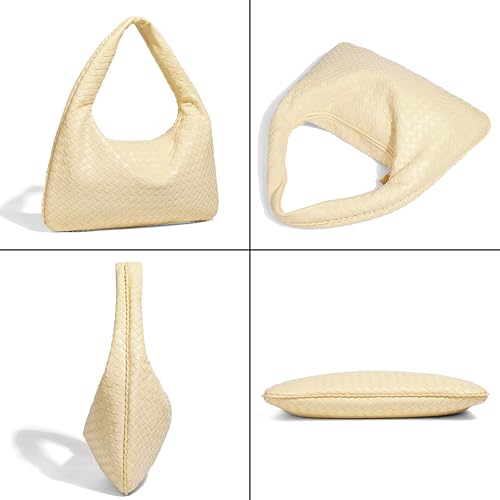 Rejolly Woven Hobo Bag for Women Leather Shoulder Tote Handbag Trendy Purse2