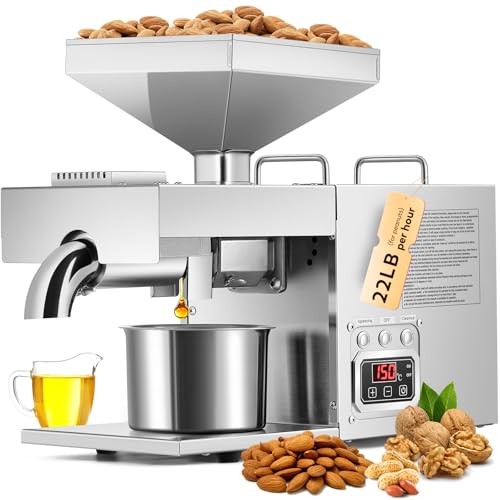 Image of CGOLDENWALL 3000W Commercial Oil Press Machine Oil Extractor Expeller with Intelligent Temperature Controller/Industrial Motor/All Stainless Steel/CE (220V, EU/UK Plug)