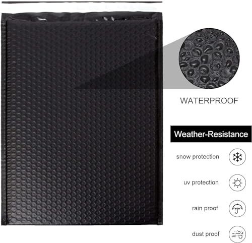 FWEEK 30 Stück Luftpolsterumschlag A4, 25.4x33cm Poly Bubble Mailers Umschläge Verpackung Gepolstert, Schwarzer Umschlag aus Schaumstoff für die Verpackung