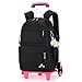 Armbq Rolling Backpack for Kids Elementary Students with Wheel Travel Backpack Girls Solid Color School Bag