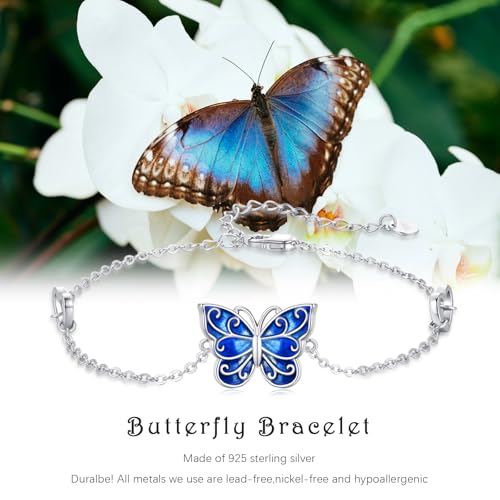 Image of Dragonfly Bracelet 925 Sterling Silver Butterfly Bracelet Adjustable Celtic Moon Bracelet Irish Celtic Jewelry Gifts for Women