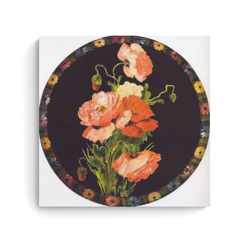 YiQuSoft Frida Kahlo Charola_de_amapolas - Lienzo decorativo para pared, para dormitorio, moderno, para el hogar, estilo sin marco, 40 x 40 cm
