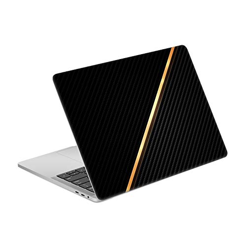 Autocollant vinyle MacBook Pro 13 A2338 skin texture fibre de carbone motif or