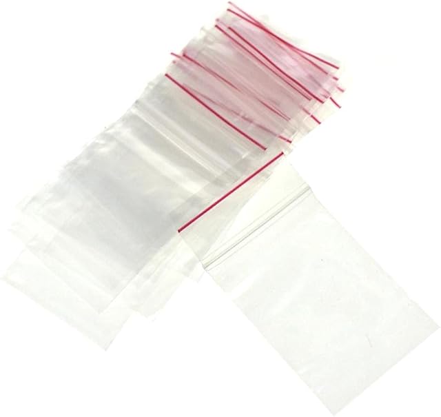 1000 Resealable Clear Plastic Bags, Plain Reusable Grip Seal Poly Plastic Storage Bags - Suitable for Auto Parts and Domestic Use (50 X 50 X 0.5MM)