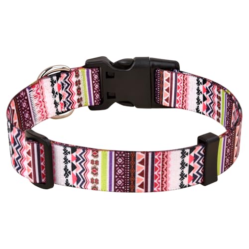 Mihqy Dog Collar with Bohemia Floral Tribal Geometric Patterns - Image 2