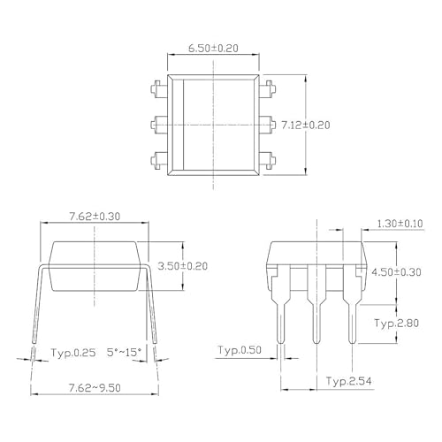 image for ALLECIN 4N25 Optocoupler DIP-6 4N25VM 4N25SR2M High Speed Logic Output
